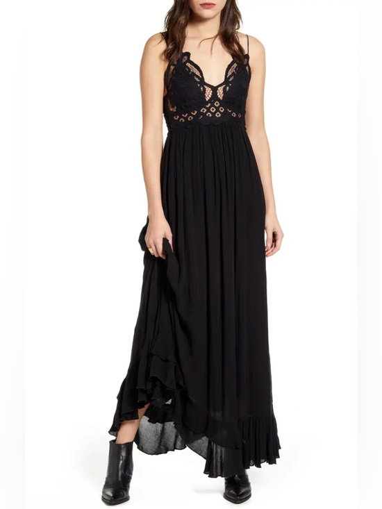 Free People Dresses & Skirts - Free People Black Lace Bodice Maxi Dress